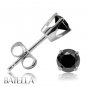 14k White Gold .18 Ct Round Black Diamond Stud Earrings