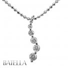 Woman 0.28 Ct F-G/VS1-VS2 Natural Round Diamonds Journey Pendant 14k White Gold