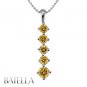 Women's 1.33 Ct Natural Fancy Yellow Round Diamonds Pendant Chain 14k White Gold