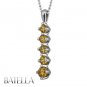 Women's 1.33 Ct Natural Fancy Yellow Round Diamonds Pendant Chain 14k White Gold