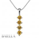1.64 Ct Natural Round Fancy Orange Diamond Journey Pendant Chain 14k White Gold