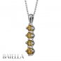 1.64 Ct Natural Round Fancy Orange Diamond Journey Pendant Chain 14k White Gold