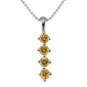 1.64 Ct Natural Round Fancy Orange Diamond Journey Pendant Chain 14k White Gold