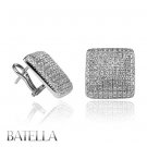 2.45 Ct D-E/VVS2-VS1 Round Diamonds Pave Setting Huggie Earrings 18k White Gold