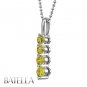 0.89 Ct Natural Fancy Yellow Round Diamonds Journey Pendant Chain 14k White Gold