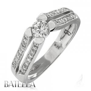 0.70 Ct E/SI2 Natural Round Diamond Engagement Tension Ring 18k White Gold Lady
