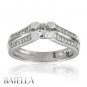 0.70 Ct E/SI2 Natural Round Diamond Engagement Tension Ring 18k White Gold Lady