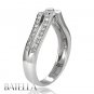 0.70 Ct E/SI2 Natural Round Diamond Engagement Tension Ring 18k White Gold Lady