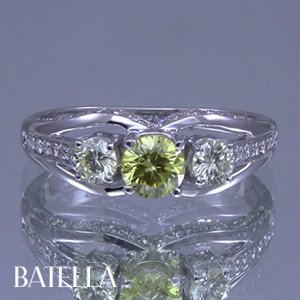 1.03 Ct Natural Fancy Yellow Round Cut Diamonds Engagement Ring 18k White Gold