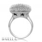 1.20 Ct E-F/VS1-VS2 Natural Round Cut Diamonds Set In Pave Ring 18k White Gold