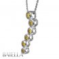 1.36 Ct Natural Round Fancy Yellow Diamond Journey Pendant Chain 14k White Gold