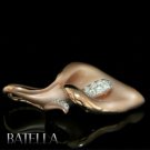 0.33 Ct G-H VVS2 VS1 Round Brilliant Diamonds Pave Flower Pendant 18k Pink Gold.
