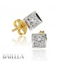 .32 Carat F-G VVS1 Solitaire Round Diamond Stud Earrings 18k White & Yellow Gold