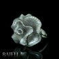 0.30 Ct G-H VVS2 VS1 Real Round Diamonds Pave Flower Ring 18k White Gold. Lady
