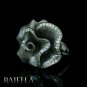0.30 Carat VVS2 VS1 Round Brilliant Diamonds Pave Flower Ring 18k Black Gold.