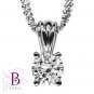 0.76 Ct F/SI2 Natural Solitaire Round Diamond Pendant & Necklace 14k White Gold