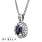 0.88 Ct Oval Blue Sapphire Gemstones & Natural Round Diamonds Pendant 14k W Gold
