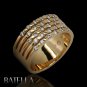 1.57 Ct H-I/VS1 Natural Black & White Round Diamonds Wedding Band Ring 18k Gold