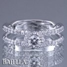 0.57 Carat G SI2 EX Natural Round Diamond Engagement Ring 14k White Gold. Women
