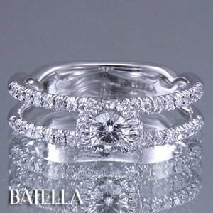 0.57 Carat G SI2 EX Natural Round Diamond Engagement Ring 14k White Gold. Women