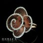 1.22 Ct VVS2 VS1 100 Round Brilliant Cut Diamonds Flower Pave Ring 18k Pink Gold