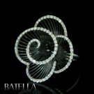 1.23 Carats VVS2 VS1 Round Brilliant Diamonds Pave Flower Ring 18k Black Gold