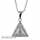 1.15 Carats E/SI2 Natural Trillion & Round Cut Diamonds Pendant 18k White Gold