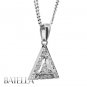 1.15 Carats E/SI2 Natural Trillion & Round Cut Diamonds Pendant 18k White Gold