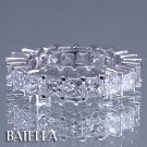 4.20 Carat E-F SI1 Princess Cut Diamonds Eternity Band Ring 14k White Gold Women