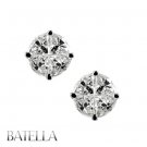 1.35 Ct D-E/VVS1 Pizza Cut Invisible Diamonds Stud Earrings 18k White Gold Women