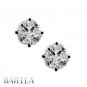 1.35 Ct D-E/VVS1 Pizza Cut Invisible Diamonds Stud Earrings 18k White Gold Women