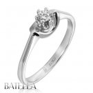 0.11 Ct D/VS2 EX Natural Round Solitaire Diamond Engagement Ring 14k White Gold