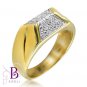 0.40 Ct F-G/VS2-SI1 Natural Round Diamond Pave Unisex Men's Ring 18K Yellow Gold