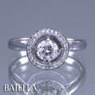 1/2 Ct F SI3 EX Cut Natural Round Diamonds Engagement Ring 14k White Gold. Women