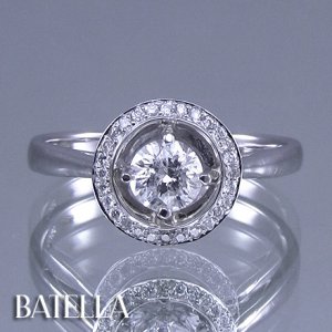 1/2 Ct F SI3 EX Cut Natural Round Diamonds Engagement Ring 14k White Gold. Women