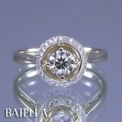 0.55 Carat J VVS2 EX Cut Natural Round Diamonds Engagement Ring 14k Yellow Gold