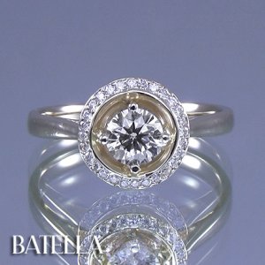 0.55 Carat J VVS2 EX Cut Natural Round Diamonds Engagement Ring 14k Yellow Gold