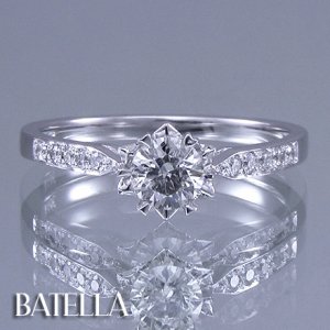 0.45 Carat I SI3 EX Natural Round Diamond Engagement Ring 14k White Gold. Women