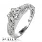 0.88 Carat F/VVS2 Special Design Cut Diamond Engagement Ring 14k White Gold