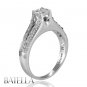 0.88 Carat F/VVS2 Special Design Cut Diamond Engagement Ring 14k White Gold