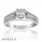 0.88 Carat F/VVS2 Special Design Cut Diamond Engagement Ring 14k White Gold