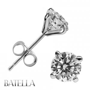 0.68 Ct G-H/SI1 Natural Round Diamond Stud Earrings 14k White Gold. Women's Gift