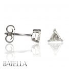 .23 Carat E-F/VVS2-VS1 Natural Trillion Cut Diamond Stud Earrings 18k White Gold