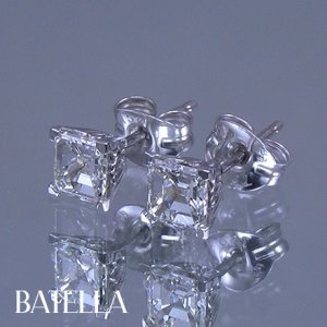 .73 Ct H-I VVS2-VS1 Asscher Cut Diamond Stud Earrings 18k White Gold Unisex Gift