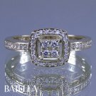 0.33 Carat E-F VVS2 EX Round Cut Diamonds Engagement Ring 14k Yellow Gold Women