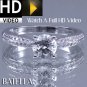.95 Ct F I1 EX Cut, Pave Round Diamonds Engagement Ring 14k White Gold. Ladies