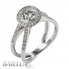.83 Ct G/SI EX Natural Round Diamond Engagement Ring 14k White Gold Halo Setting