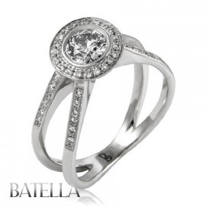 .83 Ct G/SI EX Natural Round Diamond Engagement Ring 14k White Gold Halo Setting
