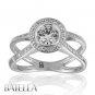 .83 Ct G/SI EX Natural Round Diamond Engagement Ring 14k White Gold Halo Setting