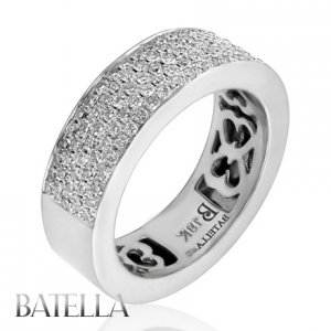 0.85 Carat F-G VVS2 Round Cut Diamonds Eternity Band Ring 18k White Gold Unisex